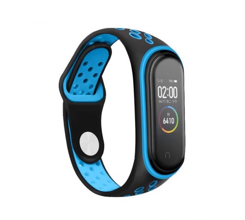 Ремінець BeCover Nike Style для Xiaomi Mi Smart Band 5/Mi Smart Band 6 Black-Blue (705150) Ремінець BeCover Nike Style для Xiaomi Mi Smart Band 5/Mi Smart Band 6 Black-Blue (705150)