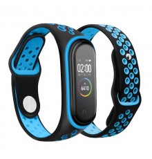 Ремінець BeCover Nike Style для Xiaomi Mi Smart Band 5/Mi Smart Band 6 Black-Blue (705150)