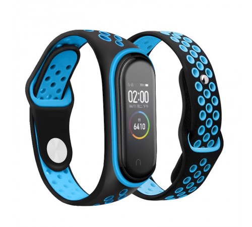 Ремінець BeCover Nike Style для Xiaomi Mi Smart Band 5/Mi Smart Band 6 Black-Blue (705150) Ремінець BeCover Nike Style для Xiaomi Mi Smart Band 5/Mi Smart Band 6 Black-Blue (705150)