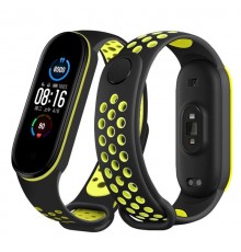 Ремінець BeCover Nike Style для Xiaomi Mi Smart Band 5/Mi Smart Band 6 Black-Green (705152)