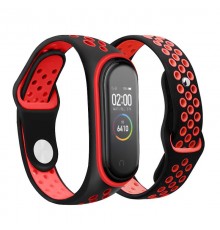 Ремінець BeCover Nike Style для Xiaomi Mi Smart Band 5/Mi Smart Band 6 Black-Red (705153)
