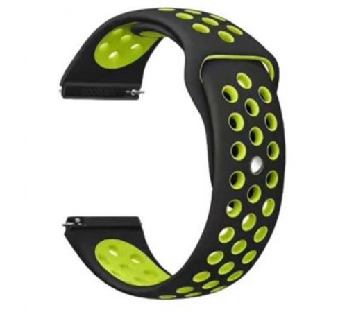 Ремінець BeCover Nike Style для Samsung Galaxy (20mm)/Watch 5/ Watch 4 40/44mm/Watch 4 Classic 42mm/Watch Active/Active 2 40/44mm/Watch 3 41mm/Gear S2/Classic/Gear Sport Black-Yellow (705697)