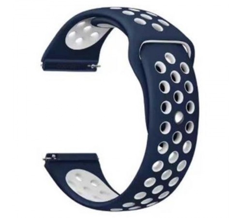 Ремінець BeCover Nike Style для Samsung Galaxy (20mm)/Watch 5/ Watch 4 40/44mm/Watch 4 Classic 42mm/Watch Active/Active 2 40/44mm/Watch 3 41mm/Gear S2/Classic/Gear Sport Blue-White (705698)
