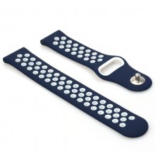 Ремінець BeCover Nike Style для Samsung Galaxy (20mm)/Watch 5/ Watch 4 40/44mm/Watch 4 Classic 42mm/Watch Active/Active 2 40/44mm/Watch 3 41mm/Gear S2/Classic/Gear Sport Blue-White (705698)