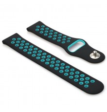 Ремінець BeCover Nike Style для Amazfit Stratos 1/2/2S/3/GTR 2/GTR 47mm/GTR Lite 47mm/Nexo/Pace Black-Blue (705809)