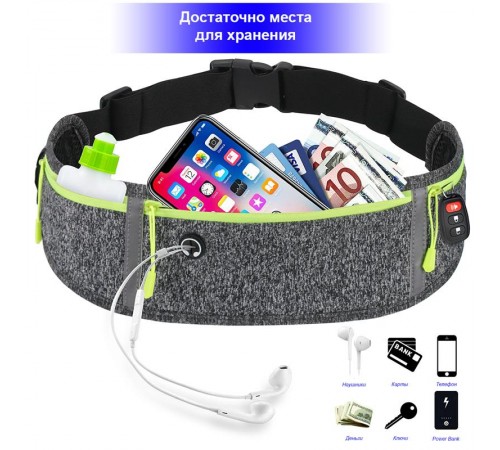 Поясна сумка BeCover DL0005 Dark Gray (706065) + органайзер для навушників