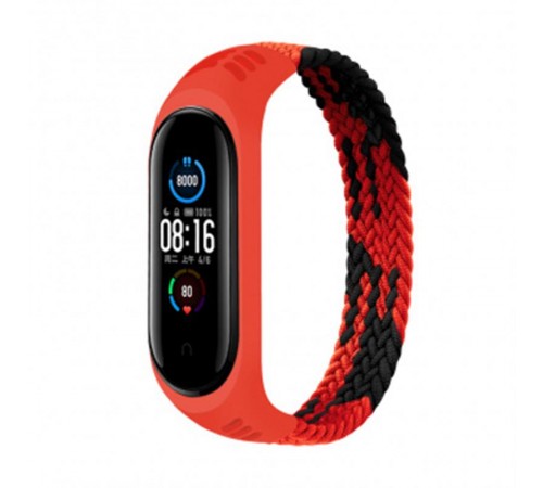 Ремінець BeCover Elastic Nylon Style для Xiaomi Mi Smart Band 5/Mi Smart Band 6 Size S Black/Red (706135)
