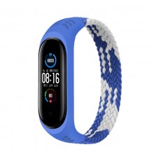 Ремінець BeCover Elastic Nylon Style для Xiaomi Mi Smart Band 5/Mi Smart Band 6 Size S Blue/White (706140)