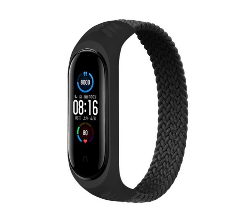 Ремінець BeCover Elastic Nylon Style для Xiaomi Mi Smart Band 5/Mi Smart Band 6 Size S Black (706145)