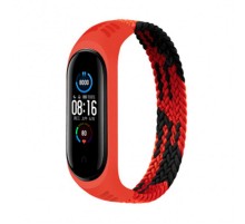 Ремінець BeCover Elastic Nylon Style для Xiaomi Mi Smart Band 5/Mi Smart Band 6 Size M Black/Red (706146)