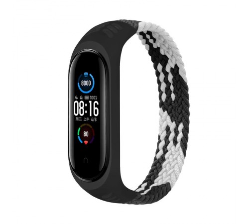 Ремінець BeCover Elastic Nylon Style для Xiaomi Mi Smart Band 5/Mi Smart Band 6 Size M Black/White (706147)