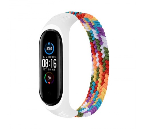 Ремінець BeCover Elastic Nylon Style для Xiaomi Mi Smart Band 5/Mi Smart Band 6 Size M Rainbow (706154)