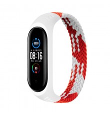 Ремінець BeCover Elastic Nylon Style для Xiaomi Mi Smart Band 5/Mi Smart Band 6 Size L Red/White (706159)