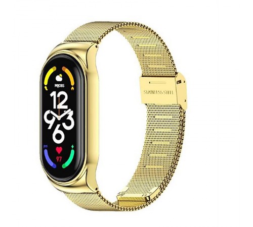 Ремінець BeCover Metal для Xiaomi Mi Smart Band 7 Gold (707495)