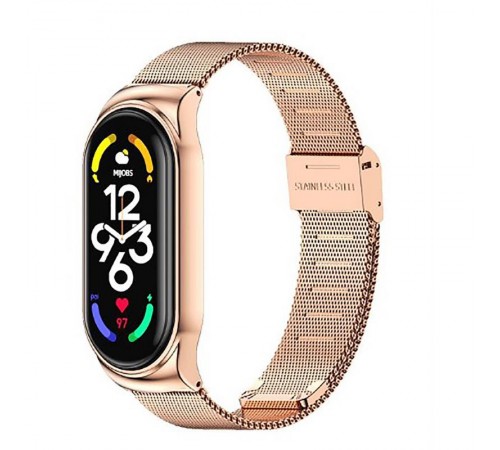 Ремінець BeCover Metal для Xiaomi Mi Smart Band 7 Rose Gold (707496)