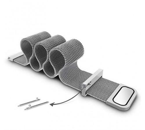 Ремінець BeCover Milanese Style для Xiaomi Amazfit Bip (20mm) Lite/Bip S Lite/GTR 42mm/GTS/TicWatch S2/TicWatch E/GTS 3/GTS 2 mini Silver (707683)