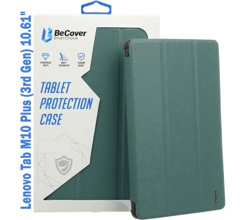 Чохол-книжка BeCover Soft Edge для Lenovo Tab M10 Plus TB-125F (3rd Gen)/K10 Pro TB-226 10.61" Dark Green (708368)
