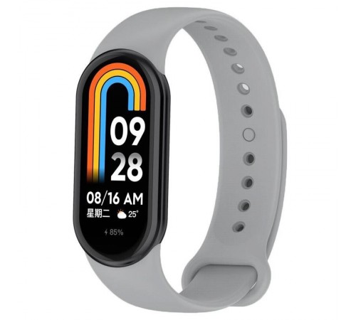 Силіконовий ремінець BeCover для Xiaomi Mi Smart Band 8 Light Gray 709403)