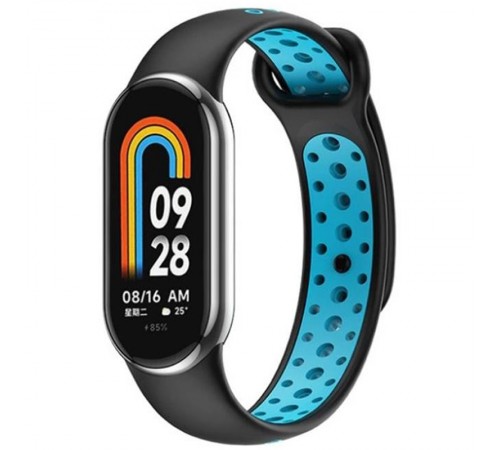 Ремінець BeCover Vents Style для Xiaomi Mi Smart Band 8 Black-Blue (709414) Ремінець BeCover Vents Style для Xiaomi Mi Smart Band 8 Black-Blue (709414)