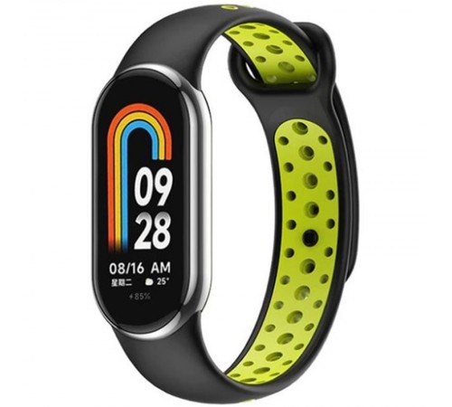 Ремінець BeCover Vents Style для Xiaomi Mi Smart Band 8 Black-Green (709416) Ремінець BeCover Vents Style для Xiaomi Mi Smart Band 8 Black-Green (709416)