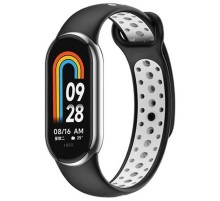 Ремінець BeCover Vents Style для Xiaomi Mi Smart Band 8 Black-White (709417)