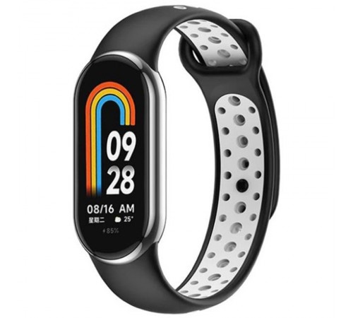 Ремінець BeCover Vents Style для Xiaomi Mi Smart Band 8 Black-White (709417) Ремінець BeCover Vents Style для Xiaomi Mi Smart Band 8 Black-White (709417)