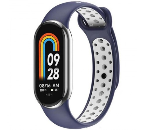Ремінець BeCover Vents Style для Xiaomi Mi Smart Band 8 Blue-White (709419) Ремінець BeCover Vents Style для Xiaomi Mi Smart Band 8 Blue-White (709419)