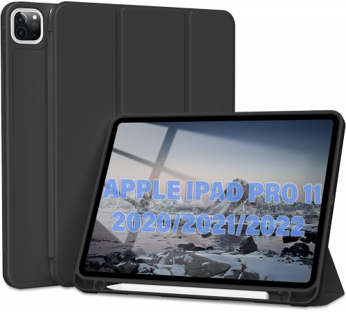 Чохол-книжка BeCover Tri Fold Soft TPU з кріпленням Apple Pencil для Apple iPad Pro 11 2020/2021/2022 Black (711109)
