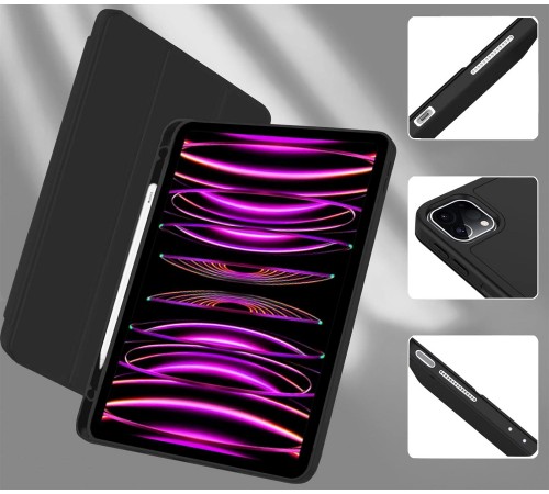 Чохол-книжка BeCover Tri Fold Soft TPU з кріпленням Apple Pencil для Apple iPad Pro 11 2020/2021/2022 Black (711109)