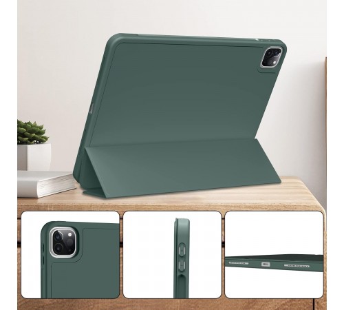 Чохол-книжка BeCover Tri Fold Soft TPU з кріпленням Apple Pencil для Apple iPad Pro 11 2020/2021/2022 Dark Green (711110)