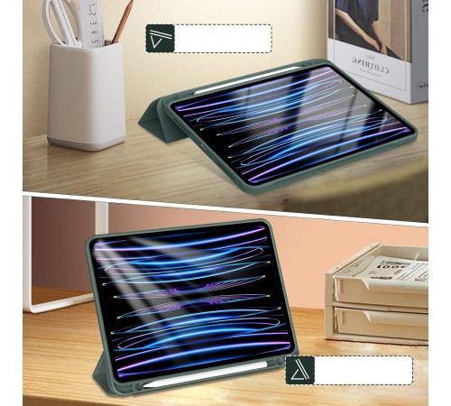 Чохол-книжка BeCover Tri Fold Soft TPU з кріпленням Apple Pencil для Apple iPad Pro 11 2020/2021/2022 Dark Green (711110)