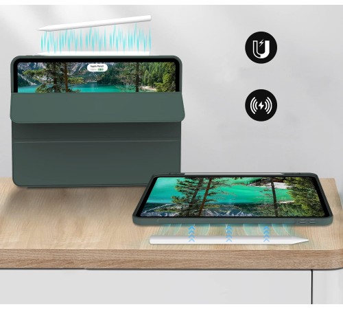 Чохол-книжка BeCover Tri Fold Soft TPU з кріпленням Apple Pencil для Apple iPad Pro 11 2020/2021/2022 Dark Green (711110)