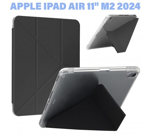 Чохол-книжка BeCover Ultra Slim Origami Transparent з кріпленням Apple Pencil для Apple iPad Air 11" M2 2024 Black (711389)