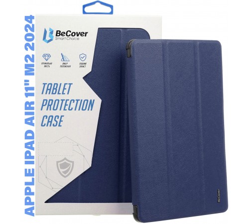 Чохол BeCover Tri Fold Soft TPU з кріпленням Apple Pencil для Apple iPad Air 11" M2 2024 Deep Blue (711401)