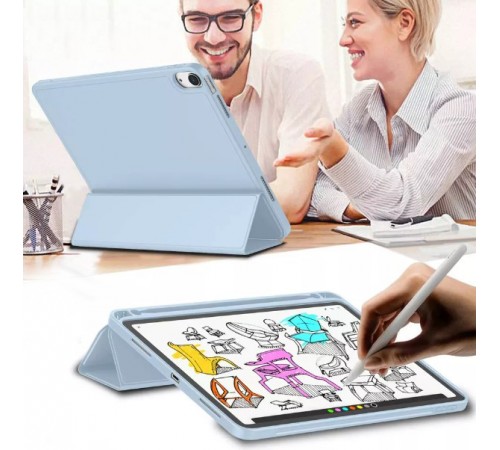 Чохол BeCover Tri Fold Soft TPU з кріпленням Apple Pencil для Apple iPad Air 11" M2 2024 Light Blue (711403)