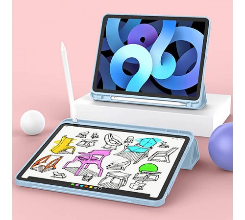 Чохол BeCover Tri Fold Soft TPU з кріпленням Apple Pencil для Apple iPad Air 11" M2 2024 Light Blue (711403)