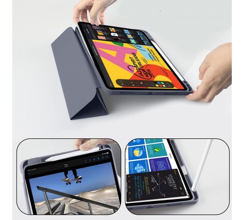 Чохол BeCover Tri Fold Soft TPU з кріпленням Apple Pencil для Apple iPad Air 11" M2 2024 Purple (711404)