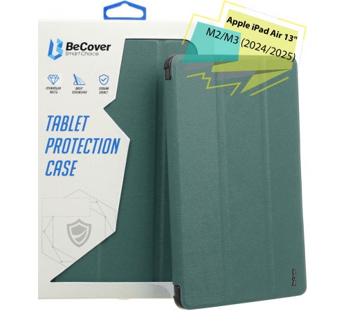 Чохол BeCover Tri Fold Soft TPU Silicone для Apple iPad Air 13" M2 2024 Dark Green (711470)