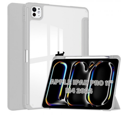 Чохол-книжка BeCover Soft Edge TPU з кріпленням Apple Pencil для Apple iPad Pro 11" M4 2024 Gray (711715)