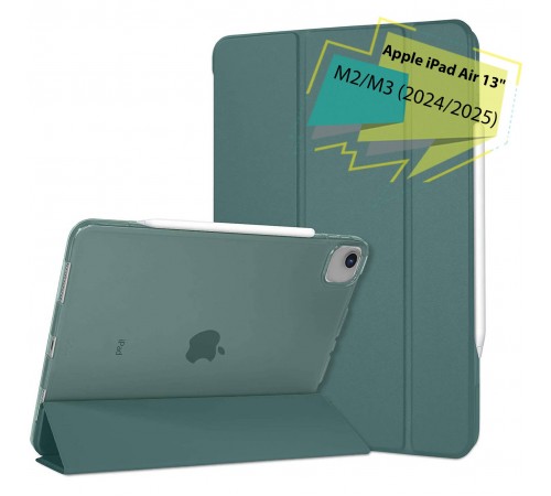 Чохол-книжка BeCover Tri Fold Hard для Apple iPad Air 13" M2 2024 Dark Green (711723)