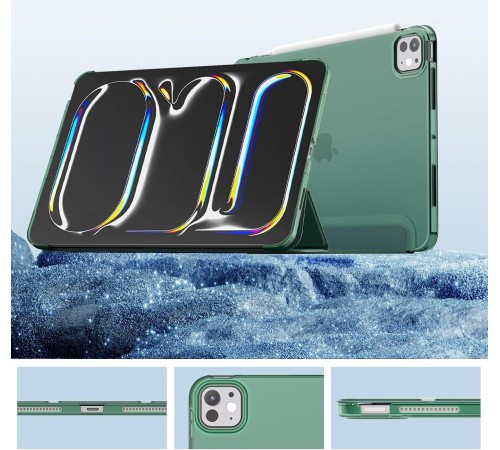 Чохол-книжка BeCover Tri Fold Hard для Apple iPad Pro 11" M4 2024 Dark Green (711727) Чохол-книжка BeCover Tri Fold Hard для Apple iPad Pro 11" M4 2024 Dark Green (711727)