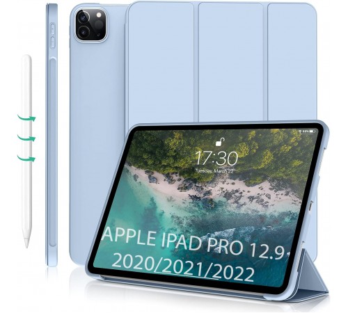 Чохол-книжка BeCover Tri Fold Soft TPU Silicone для Apple iPad Pro 12.9 2020/2021/2022 Light Blue (711737)