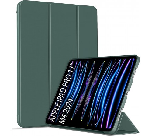 Чохол-книжка BeCover Tri Fold Soft TPU Silicone для Apple iPad Pro 11" M4 2024 Dark Green (711746) Чохол-книжка BeCover Tri Fold Soft TPU Silicone для Apple iPad Pro 11" M4 2024 Dark Green (711746)