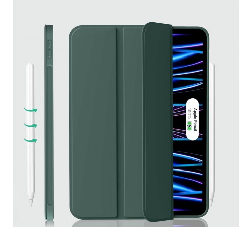 Чохол-книжка BeCover Tri Fold Soft TPU Silicone для Apple iPad Pro 11" M4 2024 Dark Green (711746) Чохол-книжка BeCover Tri Fold Soft TPU Silicone для Apple iPad Pro 11" M4 2024 Dark Green (711746)