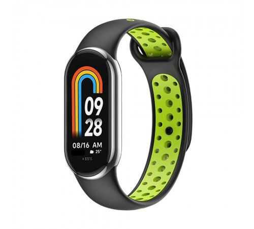 Ремінець BeCover Vents Style для Xiaomi Mi Smart Band 9 Black Green (711984) Ремінець BeCover Vents Style для Xiaomi Mi Smart Band 9 Black Green (711984)