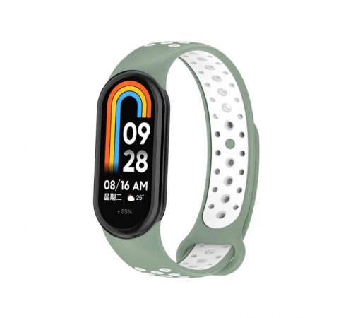Ремінець BeCover Vents Style для Xiaomi Mi Smart Band 9 Pine Green White (711988) Ремінець BeCover Vents Style для Xiaomi Mi Smart Band 9 Pine Green White (711988)