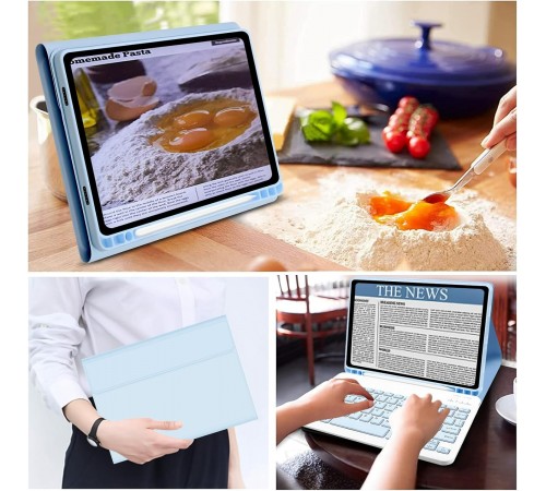 Чохол з бездротовою клавіатурою BeCover для Samsung Galaxy Tab A9 SM-X115 Light Blue (712358)