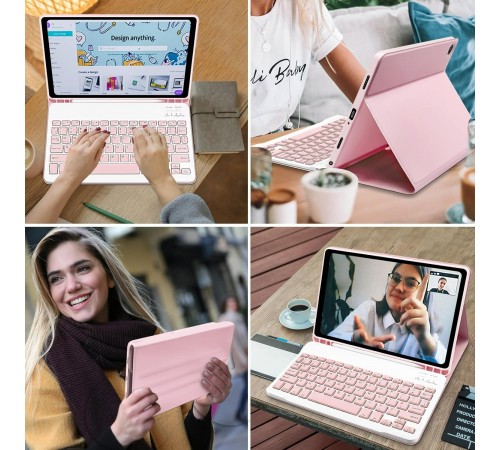 Чохол з бездротовою клавіатурою BeCover для Samsung Galaxy Tab A9 SM-X115 Pink (712359)