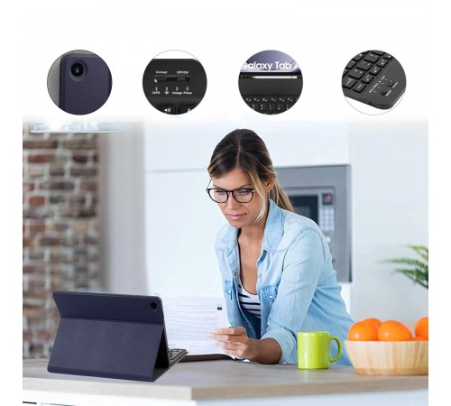 Чохол з бездротовою клавіатурою (TouchPad) BeCover для Samsung Galaxy Tab S6 Lite 10.4 SM-P610/SM-P613/SM-P615/SM-P619 Deep Blue (712362)