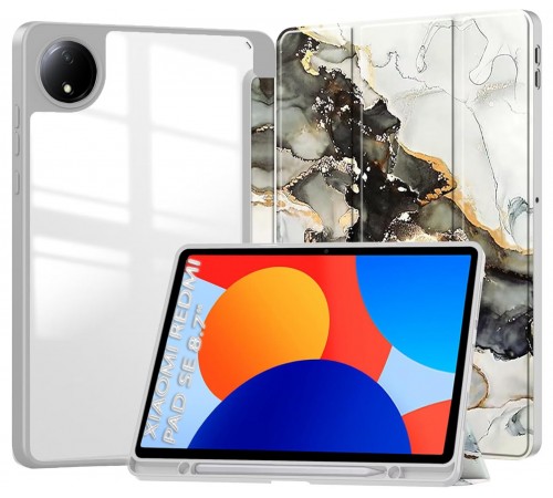 Чохол-книжка BeCover Soft Edge TPU для Xiaomi Redmi Pad SE 8.7 Gray Marble (712575)